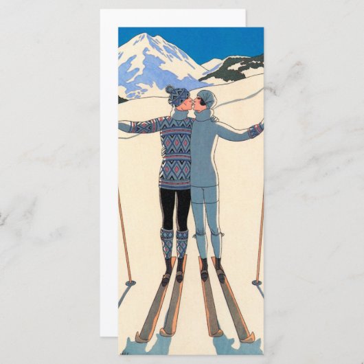 Kunst Deco, Lovers in Snow door George Barbier (Voorkant / Achterkant)