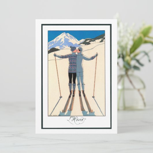 Kunst Deco, Lovers in Snow door George Barbier (Staand voorkant)