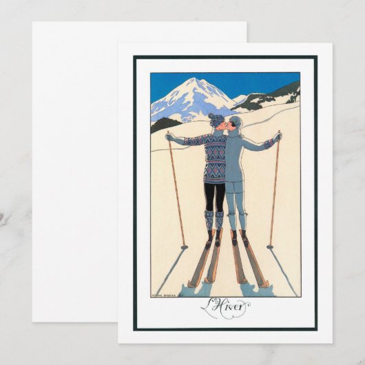 Kunst Deco, Lovers in Snow door George Barbier (Voorkant / Achterkant)