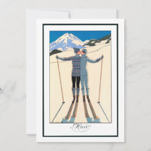Kunst Deco, Lovers in Snow door George Barbier