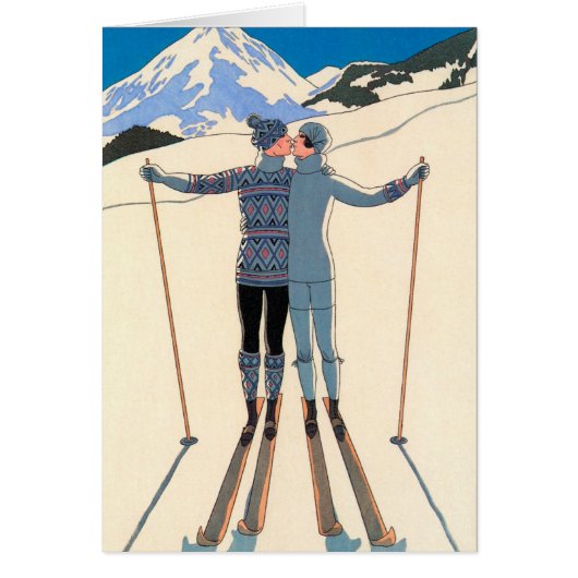  Kunst Deco, Lovers in Snow door George Barbier (Voorkant)