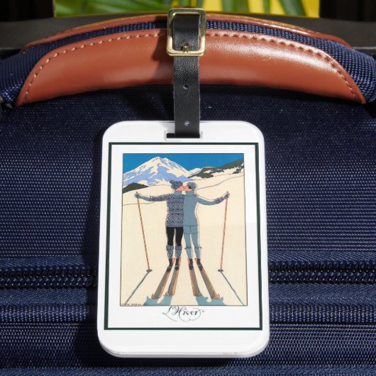  Kunst Deco, Lovers in Snow door George Barbier Bagagelabel (Voorkant Insitu 2)