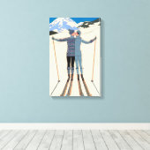  Kunst Deco, Lovers in Snow door George Barbier Canvas Afdruk (Insitu (Houten vloer))