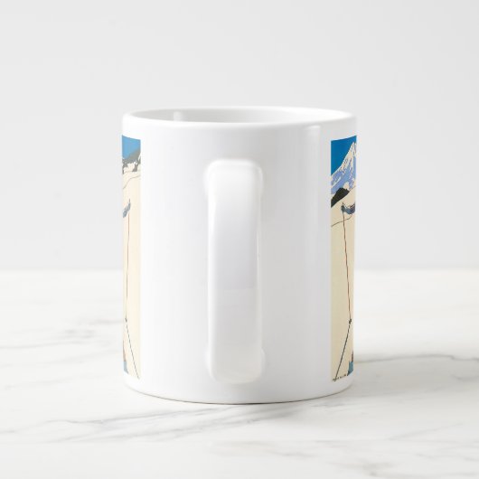 Kunst Deco, Lovers in Snow door George Barbier Grote Koffiekop (Achterkant)