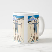 Kunst Deco, Lovers in Snow door George Barbier Grote Koffiekop (Voorkant rechts)