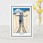 Kunst Deco, Lovers in Snow door George Barbier Kaart (Gele Bloem)