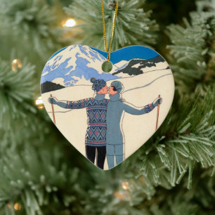 Kunst Deco, Lovers in Snow door George Barbier Keramisch Ornament