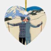  Kunst Deco, Lovers in Snow door George Barbier Keramisch Ornament (Voorkant)