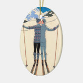 Kunst Deco, Lovers in Snow door George Barbier Keramisch Ornament (Links)