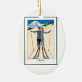  Kunst Deco, Lovers in Snow door George Barbier Keramisch Ornament (Achterkant)