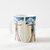 Kunst Deco, Lovers in Snow door George Barbier Koffiemok (Voorkant links)