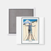 Kunst Deco, Lovers in Snow door George Barbier Magneet (Voorkant / Achterkant)