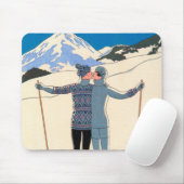  Kunst Deco, Lovers in Snow door George Barbier Muismat (Met muis)