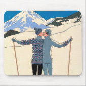 Kunst Deco, Lovers in Snow door George Barbier Muismat (Voorkant)