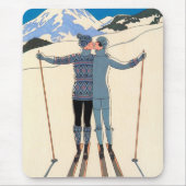 Kunst Deco, Lovers in Snow door George Barbier Muismat (Voorkant)