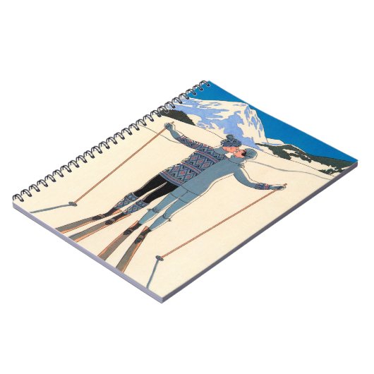  Kunst Deco, Lovers in Snow door George Barbier Notitieboek (Linkerzijde)