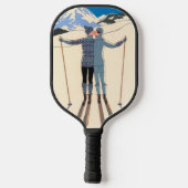  Kunst Deco, Lovers in Snow door George Barbier Pickleball Paddle (Achterkant)