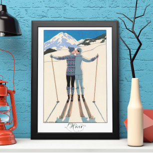  Kunst Deco, Lovers in Snow door George Barbier Poster