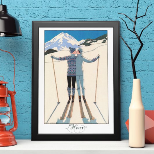  Kunst Deco, Lovers in Snow door George Barbier Poster