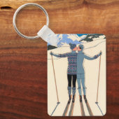  Kunst Deco, Lovers in Snow door George Barbier Sleutelhanger (Voorkant)