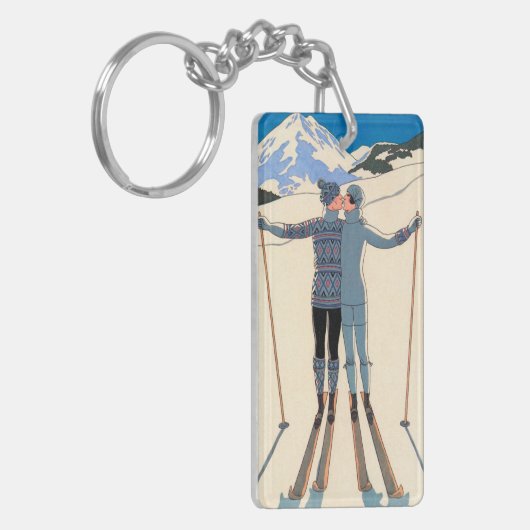  Kunst Deco, Lovers in Snow door George Barbier Sleutelhanger (Voorkant Links)