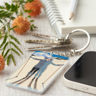 Kunst Deco, Lovers in Snow door George Barbier Sleutelhanger