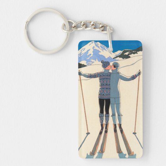  Kunst Deco, Lovers in Snow door George Barbier Sleutelhanger (Voorkant)
