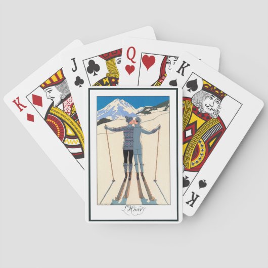  Kunst Deco, Lovers in Snow door George Barbier Speelkaarten (Achterkant)