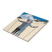 Kunst Deco, Lovers in Snow door George Barbier Tegeltje (Zijkant)