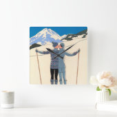  Kunst Deco, Lovers in Snow door George Barbier Vierkante Klok (Huis)