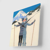  Kunst Deco, Lovers in Snow door George Barbier Vierkante Klok (Hoek)