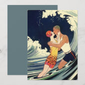 Kunst Deco, Lovers Kiss bij het strand (Voorkant / Achterkant)