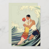  Kunst Deco, Lovers Kiss bij het strand (Voorkant / Achterkant)