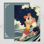  Kunst Deco, Lovers Kiss bij het strand (Voorkant / Achterkant)