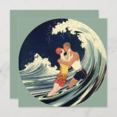  Kunst Deco, Lovers Kiss bij het strand (Voorkant / Achterkant)