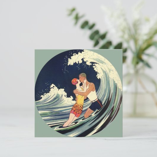  Kunst Deco, Lovers Kiss bij het strand (Staand voorkant)