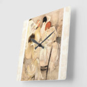 Kunst Deco ~ Meisjes in de kleedkamer Vierkante Klok (Hoek)