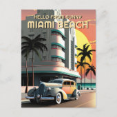 Kunst Deco Miami Beach Ocean Drive Sunset Briefkaart (Voorkant)