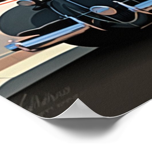 Kunst Deco Miami Beach Ocean Drive zonsondergang Poster (Hoek)