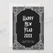 Kunst deco minimalistische retro Happy New Year-ka Feestdagenkaart (Voorkant)