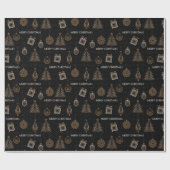 Kunst deco moderne sierdecoratie  zwarte gol cadeaupapier (Vlak)