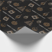 Kunst deco moderne sierdecoratie  zwarte gol cadeaupapier (Hoek)