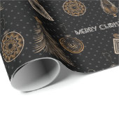 Kunst deco moderne sierdecoratie  zwarte gol cadeaupapier (Rol Hoek)