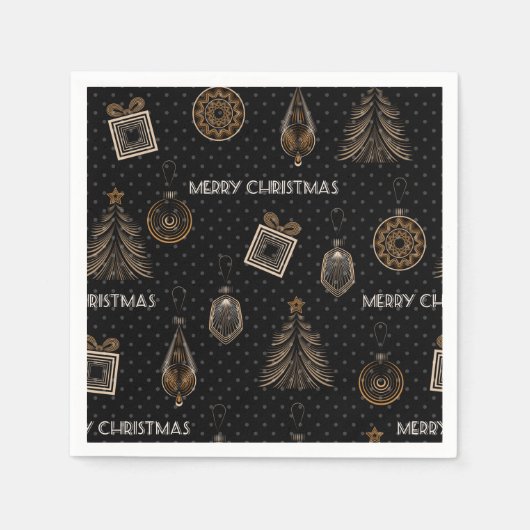 Kunst deco moderne sierdecoratie  zwarte gol servet (Voorkant)