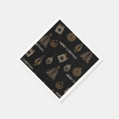 Kunst deco moderne sierdecoratie  zwarte gol servet (Hoek)