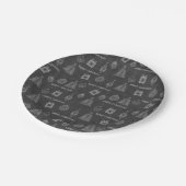 Kunst deco moderne sierdecoratie  zwarte lak papieren bordje (Gekanteld)