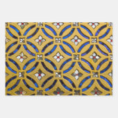  Kunst Deco Mosaic Tiled Gold en Blue Inpakpapier Vel (Voorkant 3)