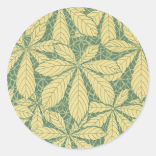 kunst deco natuur verlaat patroonkunst ronde sticker