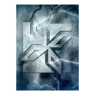 Kunst Deco Ninja Star Icon Stone Lighting Overlay Foto Afdruk