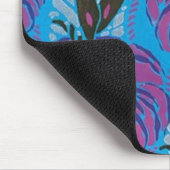  Kunst Deco Paars en Blue Floral Mousepad Muismat (Hoek)